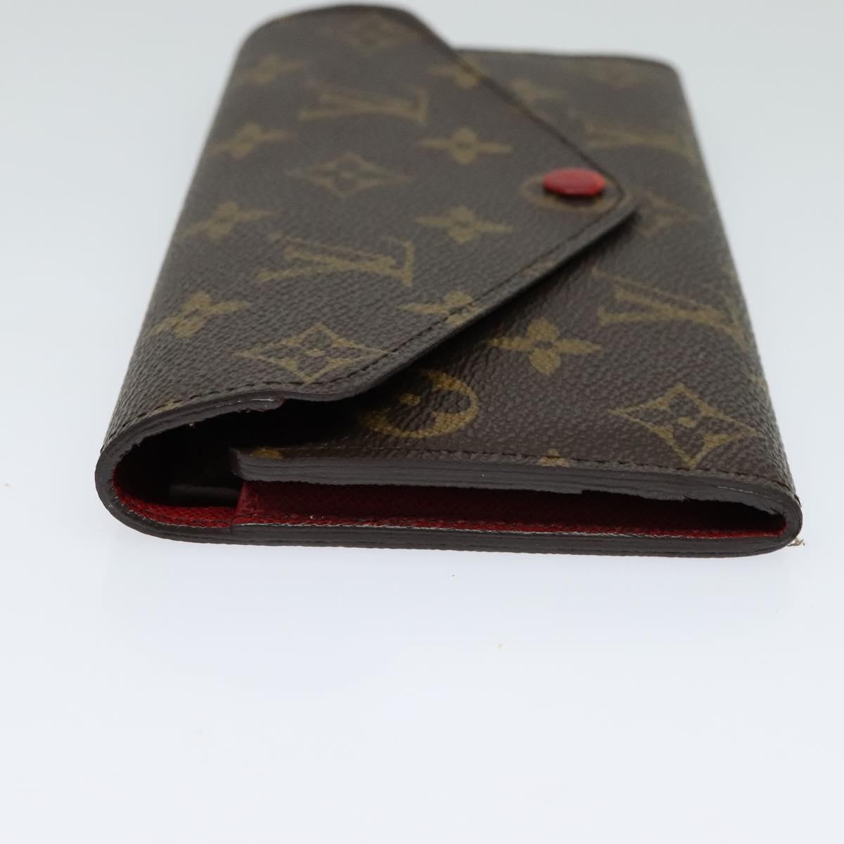 LOUIS VUITTON Monogram Portefeuille Josephine Wallet Red M60139 LV Auth EC518