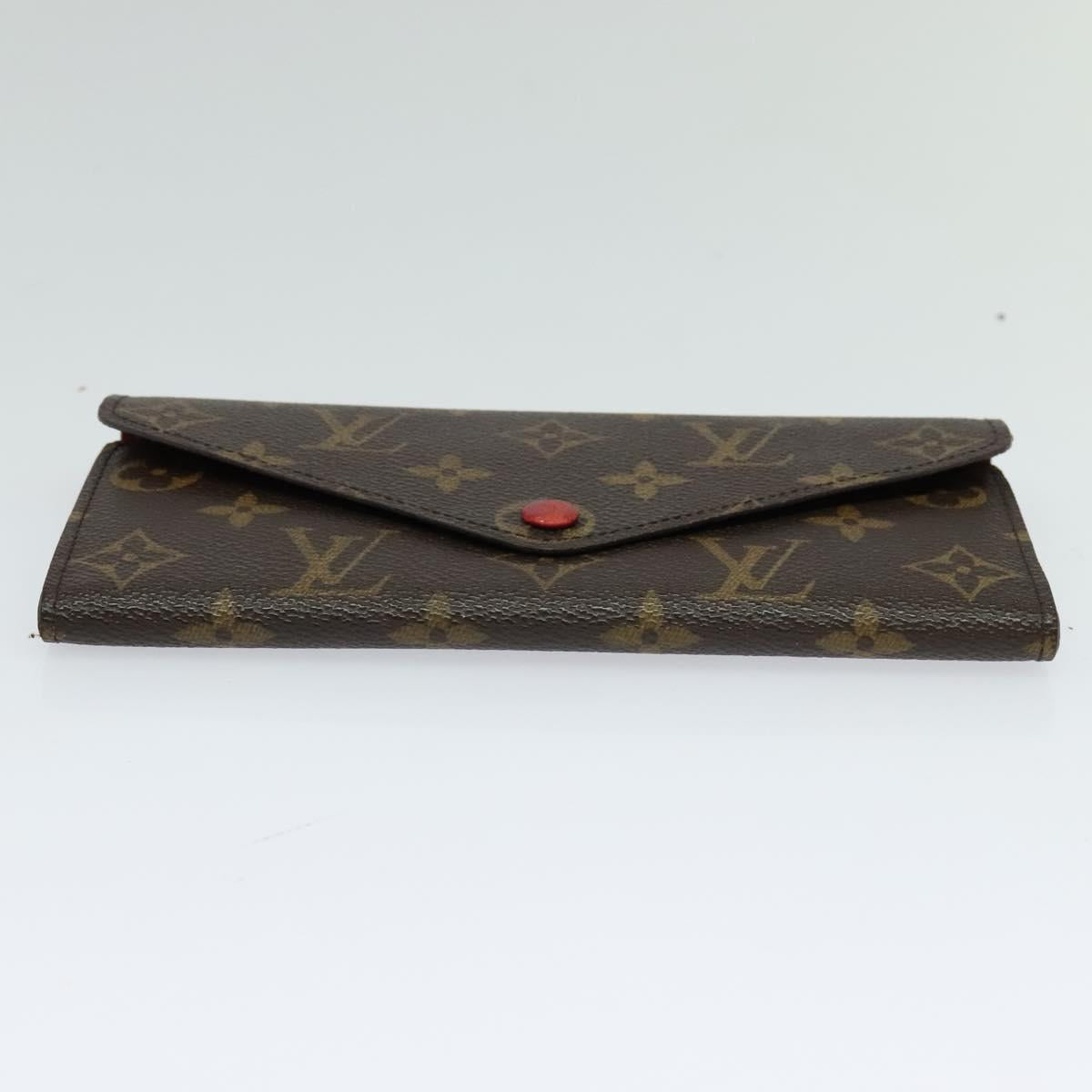 LOUIS VUITTON Monogram Portefeuille Josephine Wallet Red M60139 LV Auth EC518