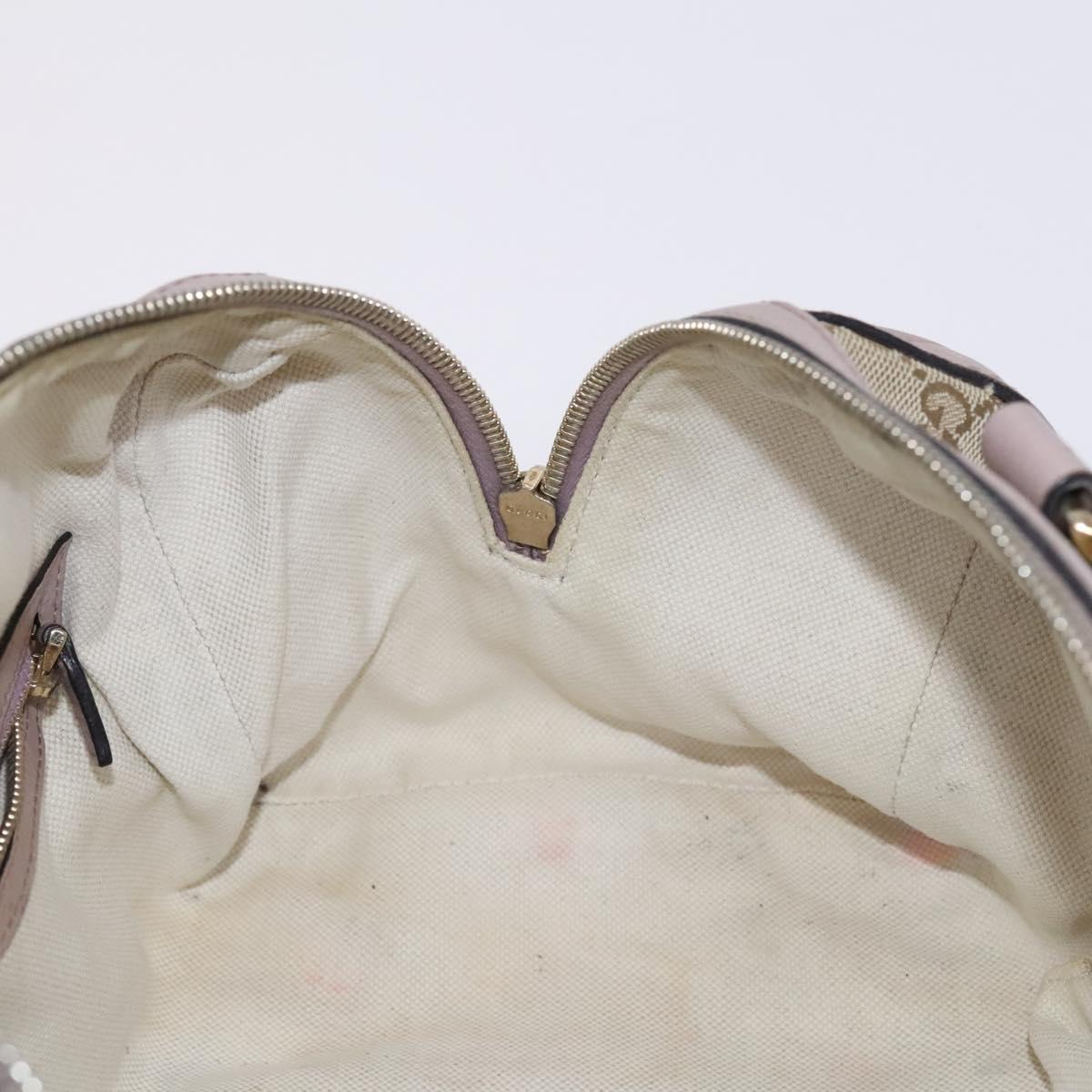 GUCCI GG Canvas Sherry Line Boston Bag 2way Beige Pink Red 269876 Auth EC526