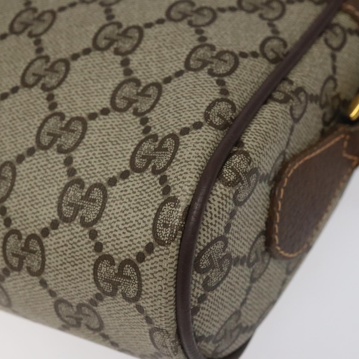 GUCCI GG Supreme Web Sherry Line Bag PVC Beige Gold Red 56 02 087 Auth EC527