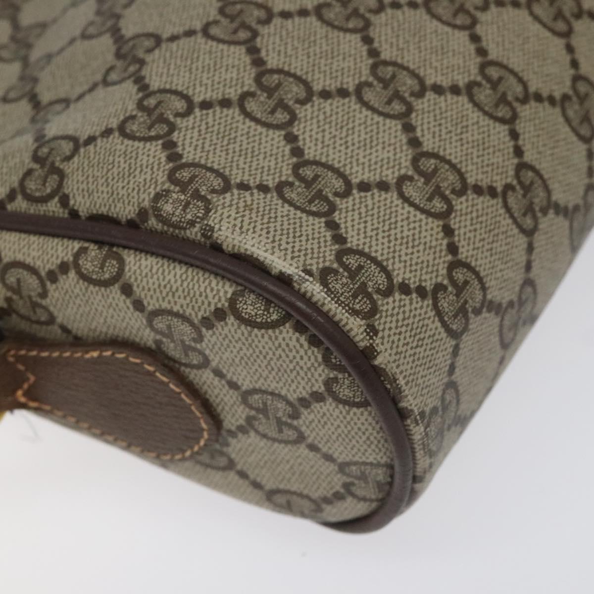 GUCCI GG Supreme Web Sherry Line Bag PVC Beige Gold Red 56 02 087 Auth EC527