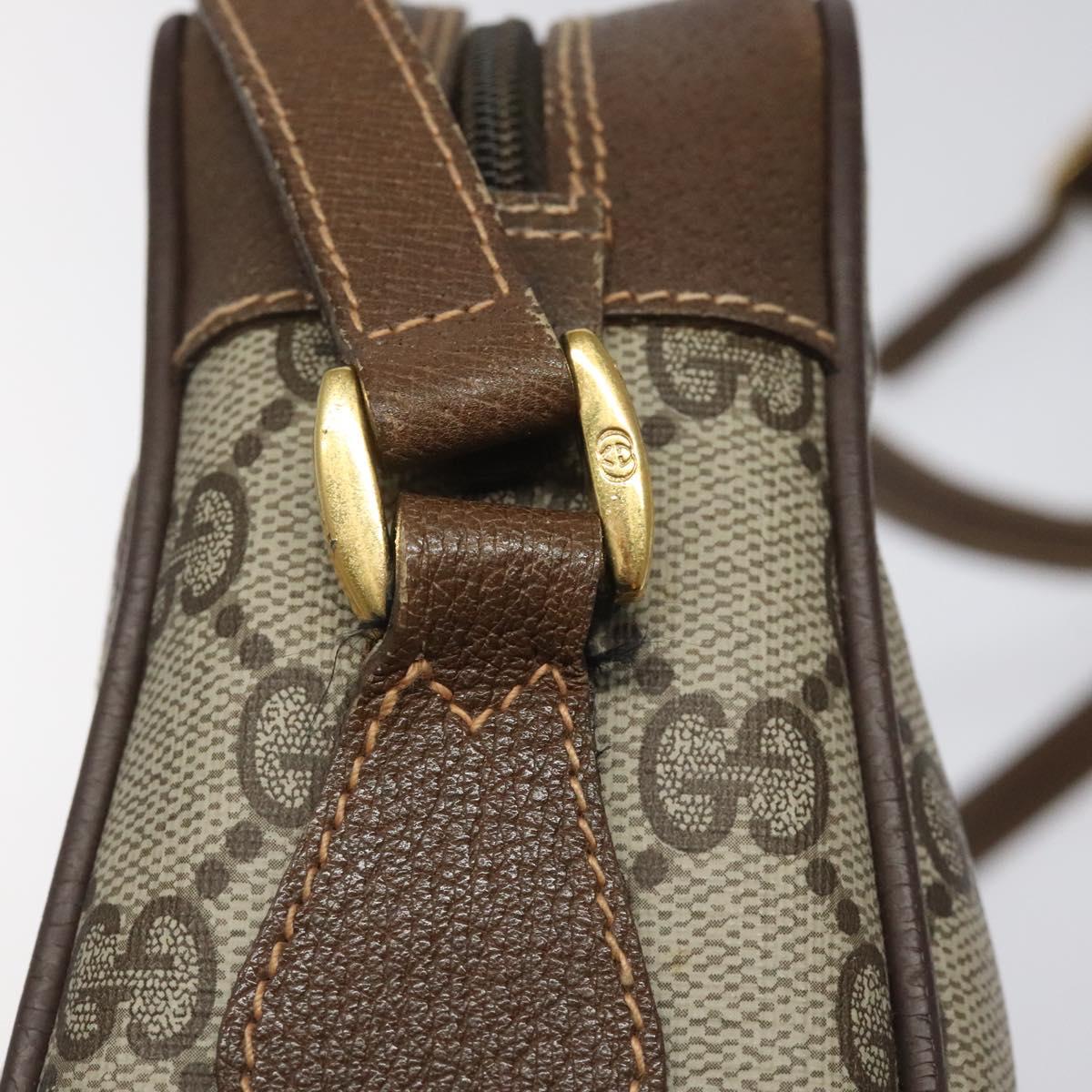 GUCCI GG Supreme Web Sherry Line Bag PVC Beige Gold Red 56 02 087 Auth EC527