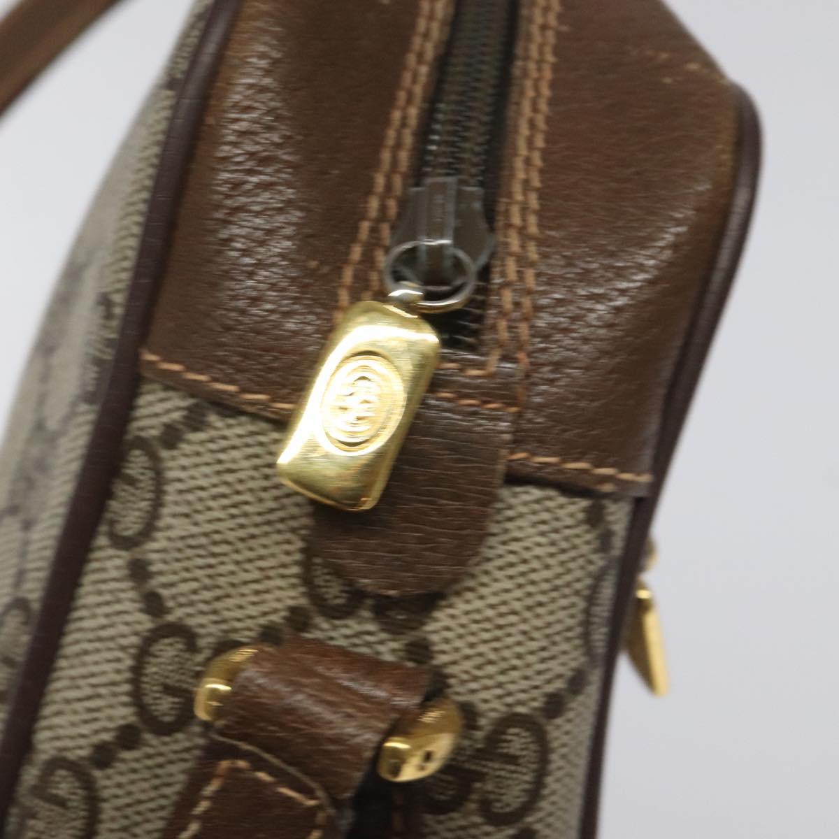 GUCCI GG Supreme Web Sherry Line Bag PVC Beige Gold Red 56 02 087 Auth EC527