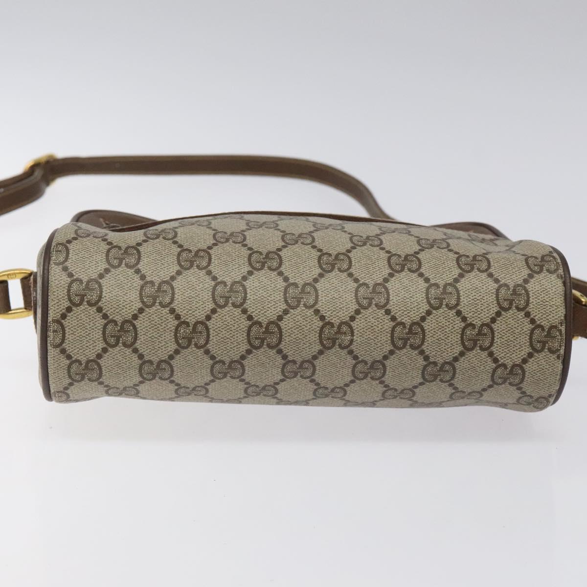 GUCCI GG Supreme Web Sherry Line Bag PVC Beige Gold Red 56 02 087 Auth EC527