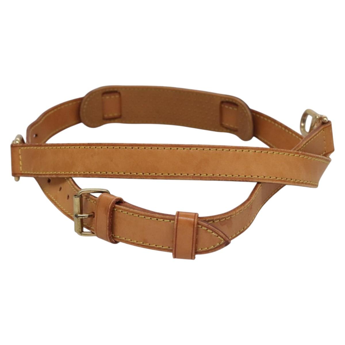 LOUIS VUITTON Adjustable Shoulder Strap Leather 36.2""-43.7"" Beige Auth EC533