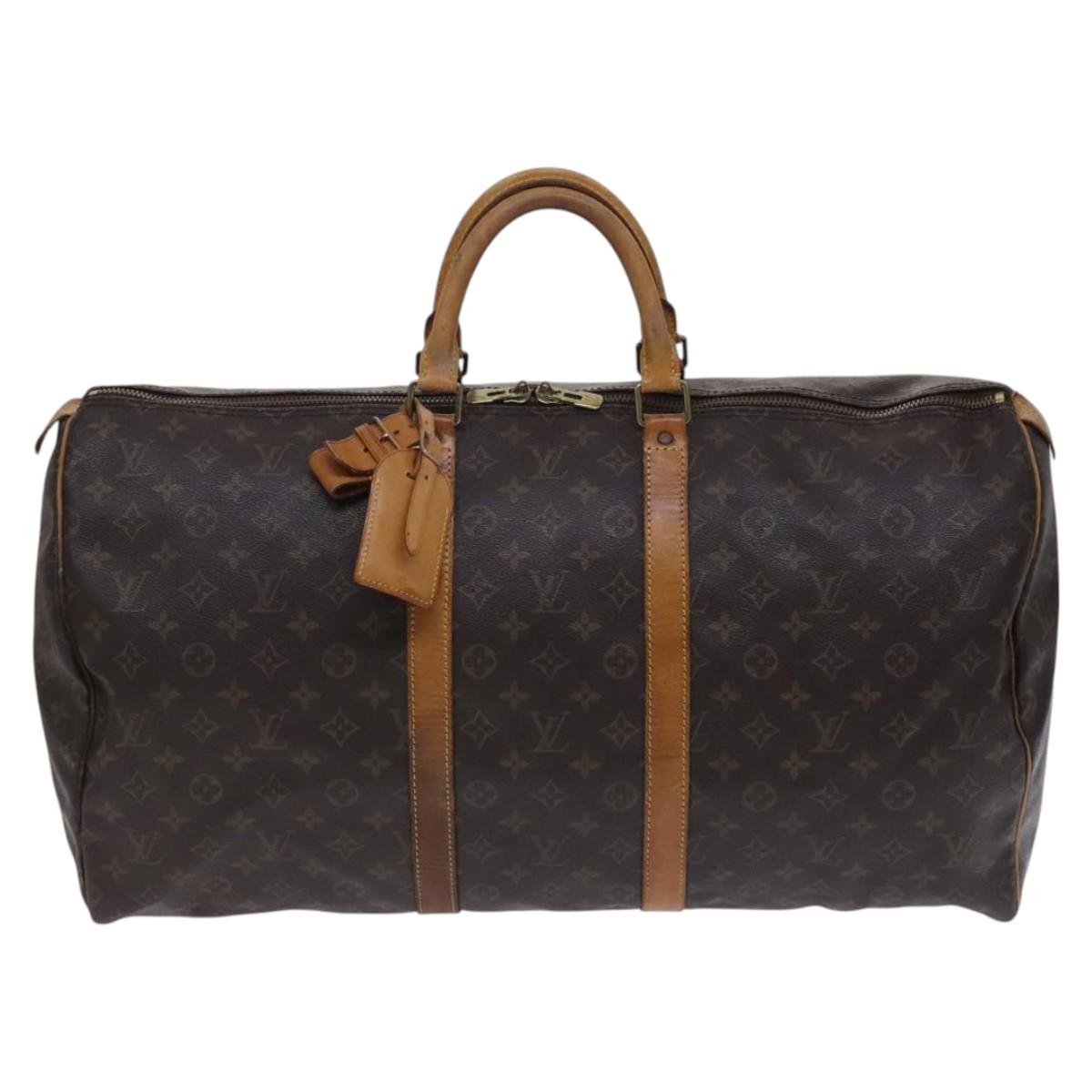 LOUIS VUITTON Monogram Keepall 55 Boston Bag M41424 LV Auth EC541
