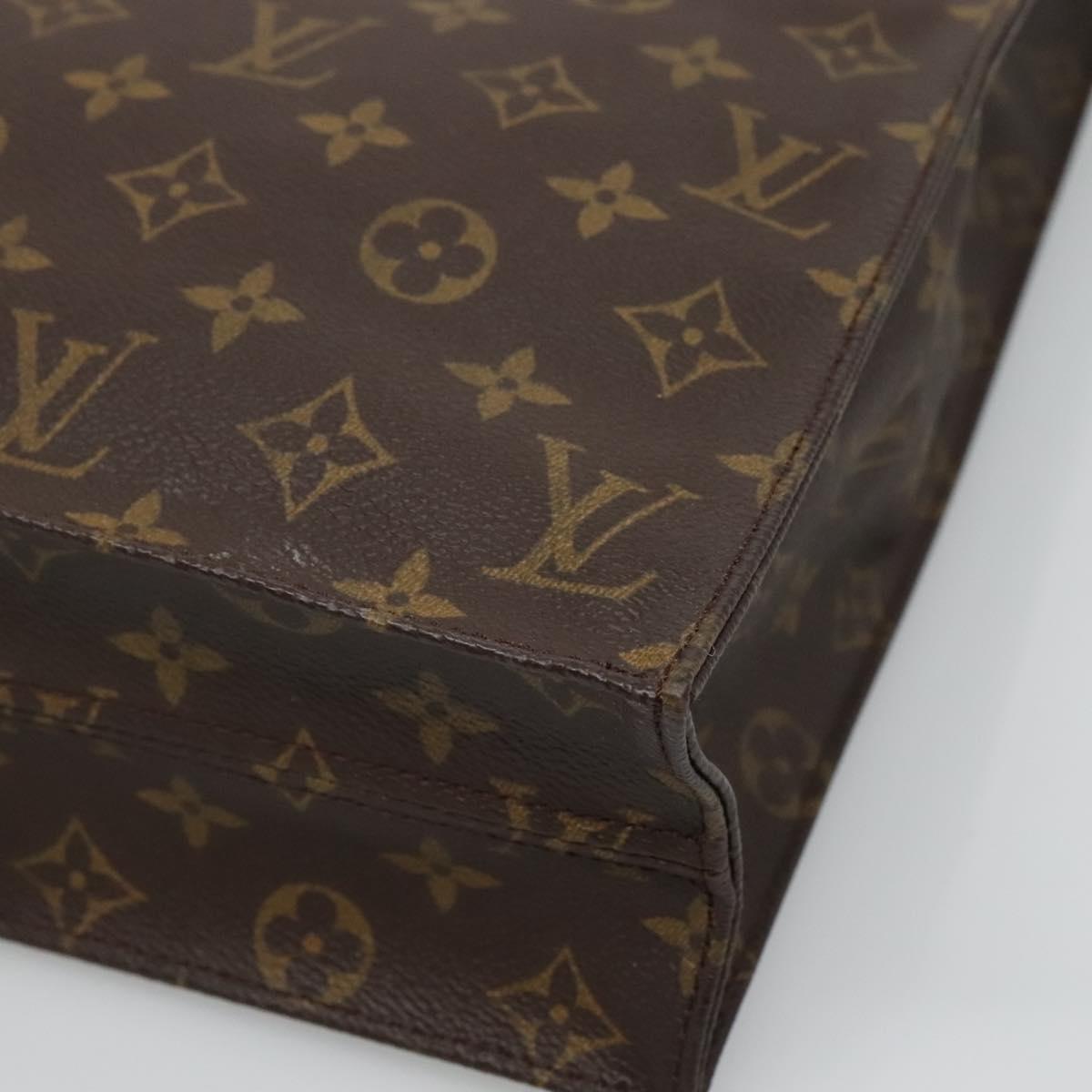 LOUIS VUITTON Monogram Sac Plat Hand Bag M51140 LV Auth EC550