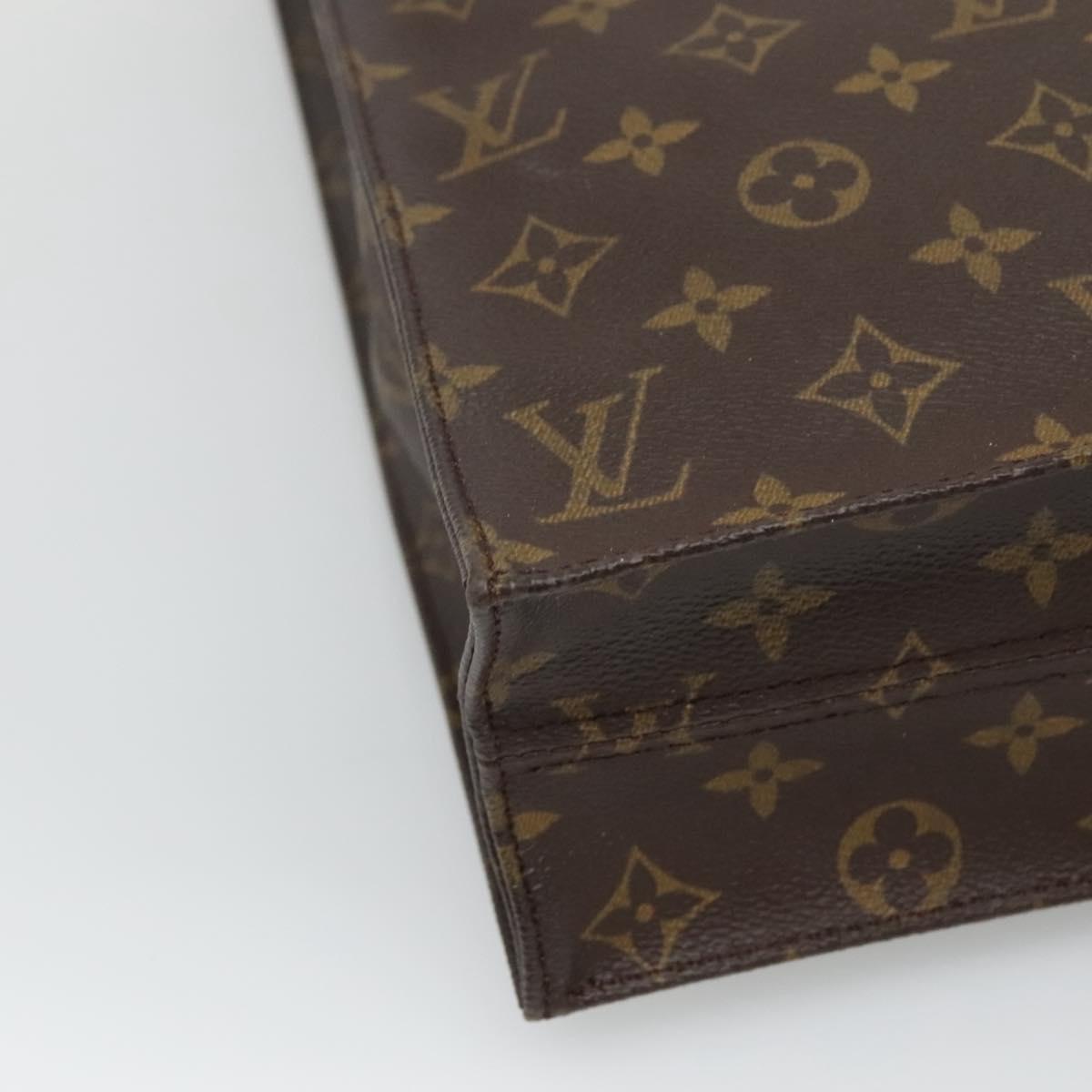 LOUIS VUITTON Monogram Sac Plat Hand Bag M51140 LV Auth EC550
