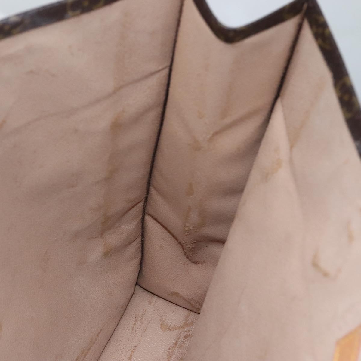 LOUIS VUITTON Monogram Sac Plat Hand Bag M51140 LV Auth EC550