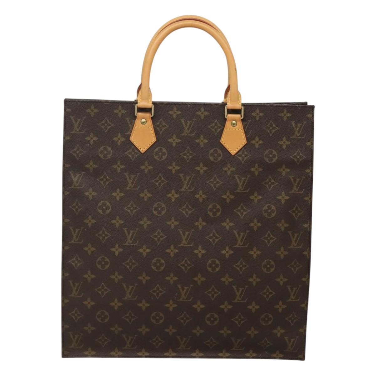 LOUIS VUITTON Monogram Sac Plat Hand Bag M51140 LV Auth EC550