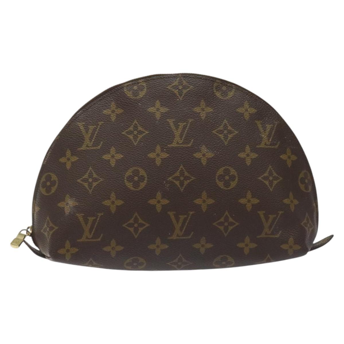 LOUIS VUITTON Monogram Trousse Demi Ronde Cosmetic Pouch M47520 LV Auth EC555