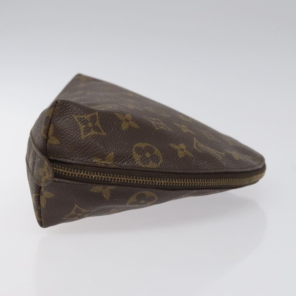 LOUIS VUITTON Monogram Trousse Demi Ronde Cosmetic Pouch M47520 LV Auth EC555
