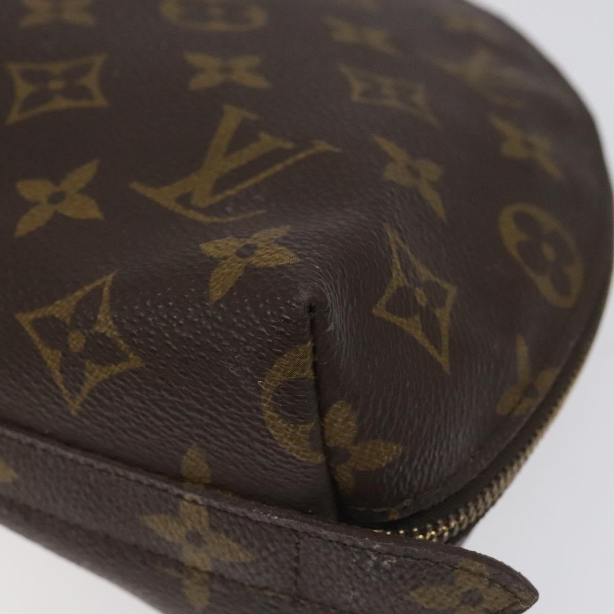 LOUIS VUITTON Monogram Trousse Demi Ronde Cosmetic Pouch M47520 LV Auth EC555