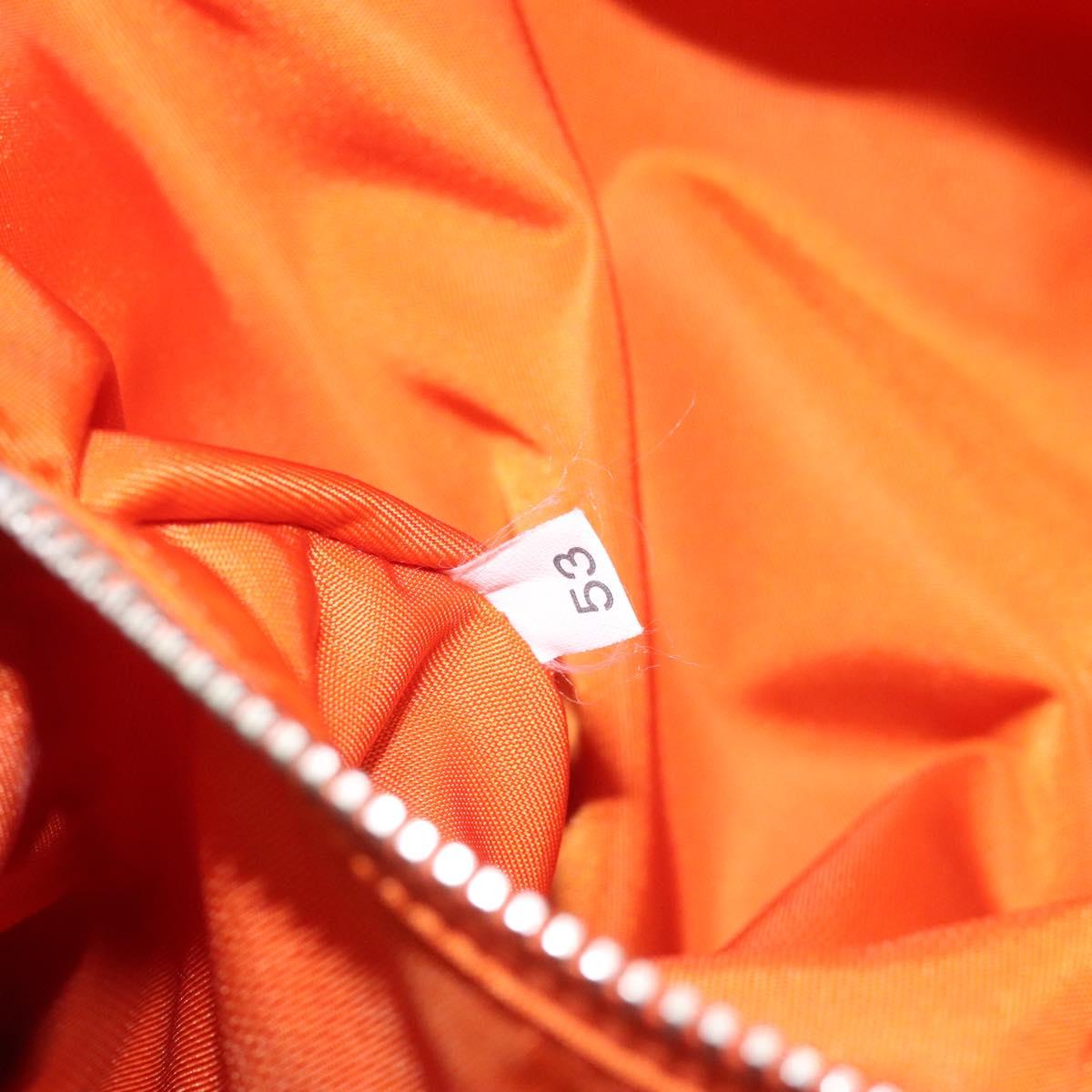 PRADA Hand Bag Canvas Beige Silver Auth EC559