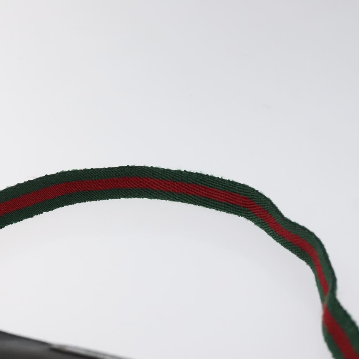 GUCCI Web Sherry Line Accessory Pouch Canvas Black Red Green 92821 Auth EC563
