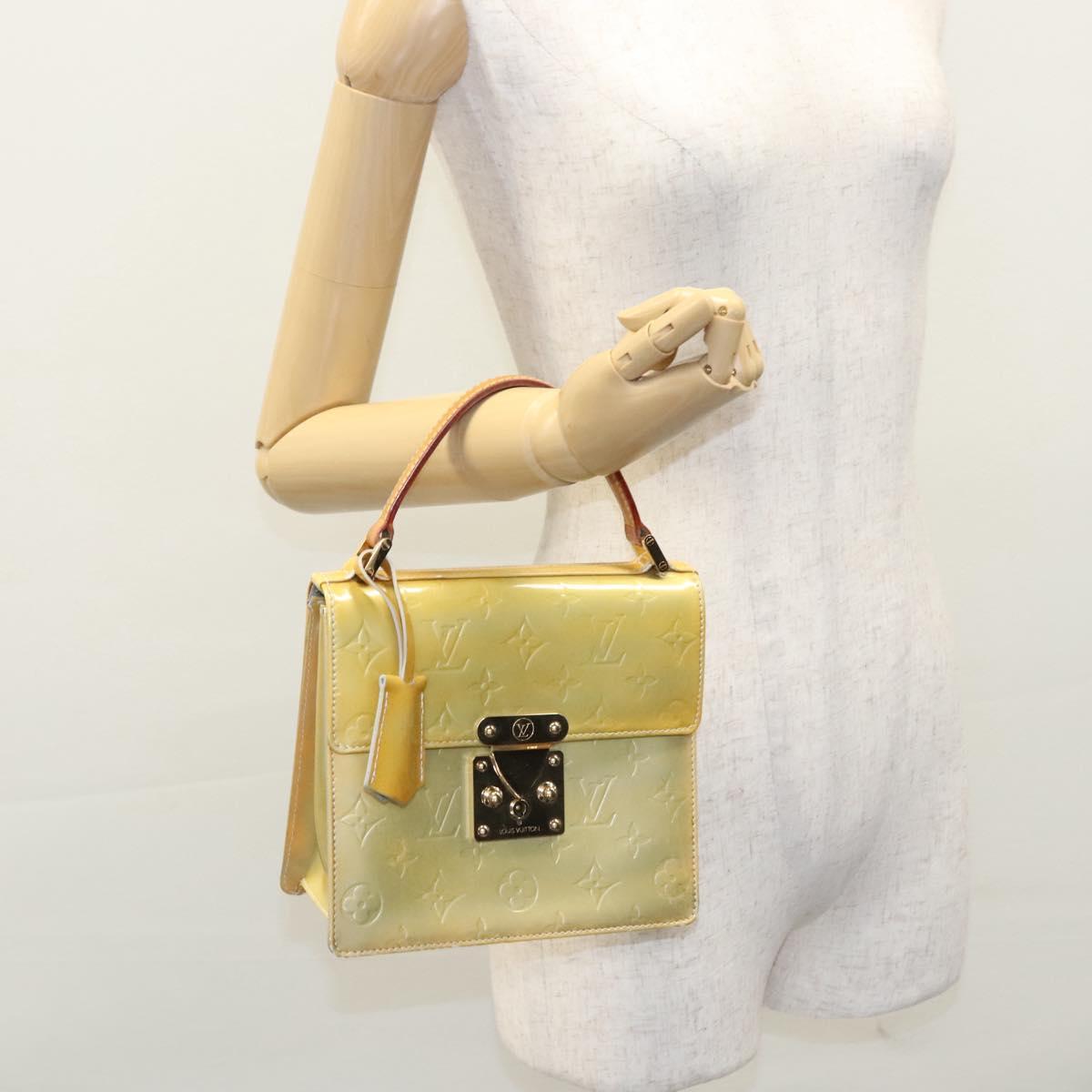 LOUIS VUITTON Monogram Vernis Spring Street Hand Bag Gris M91029 LV Auth EC572