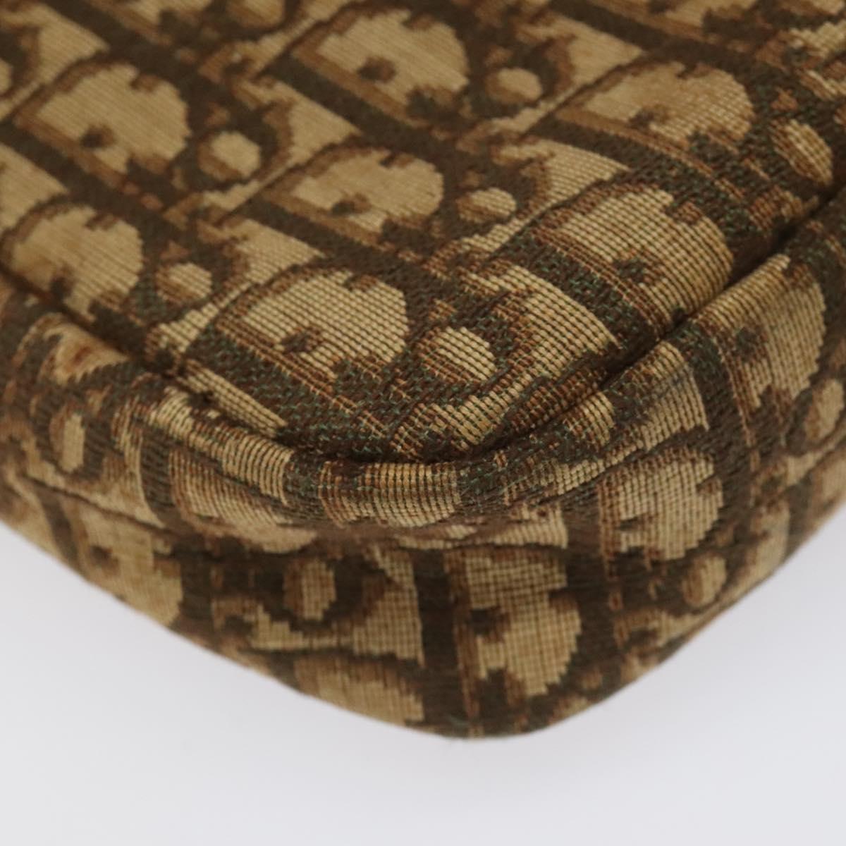 Christian Dior Trotter Canvas Shoulder Bag Brown Auth EC573