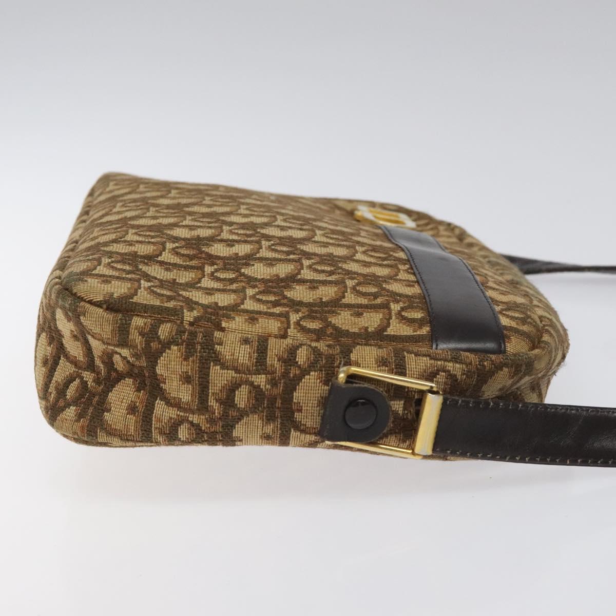 Christian Dior Trotter Canvas Shoulder Bag Brown Auth EC573