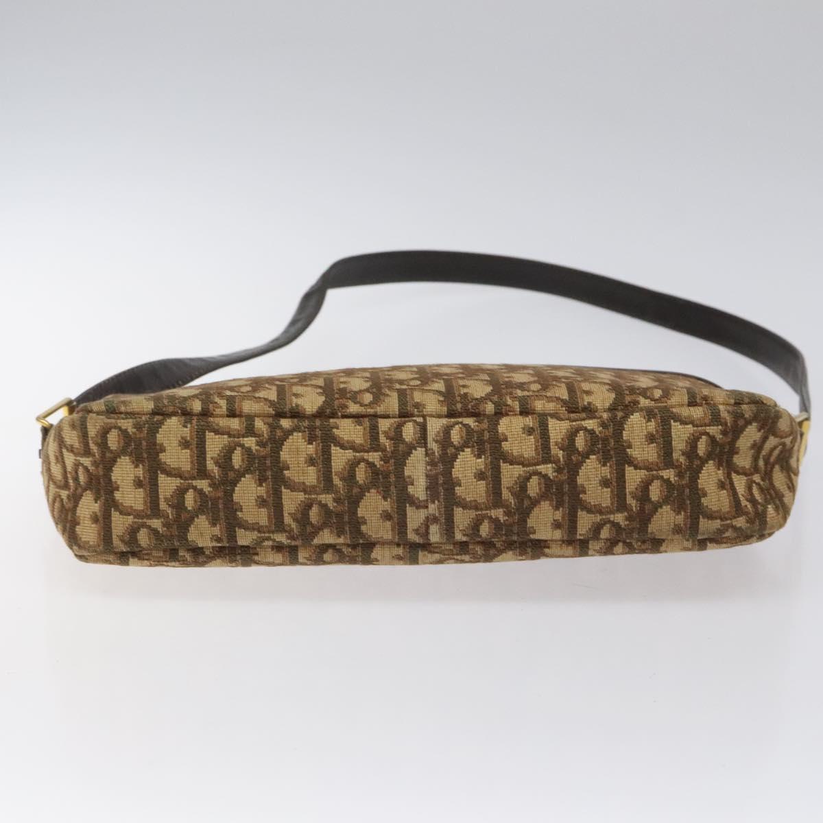 Christian Dior Trotter Canvas Shoulder Bag Brown Auth EC573