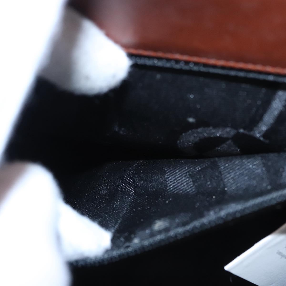 Salvatore Ferragamo Gancini Shoulder Bag Leather Brown Gold Auth EC575