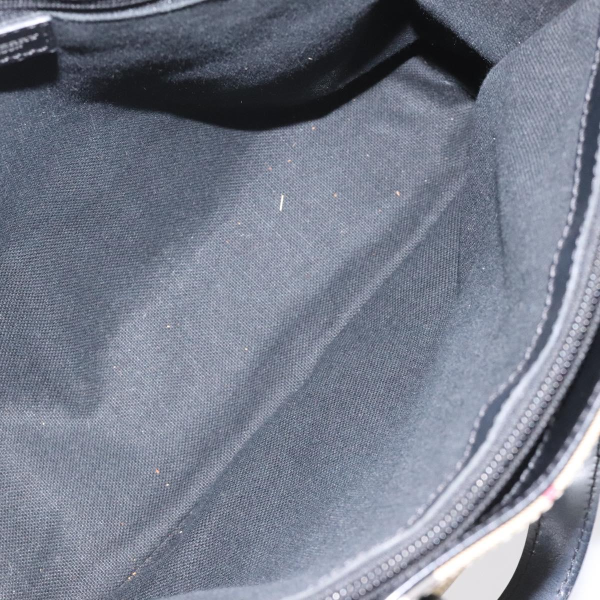 BURBERRY Nova Check Hand Bag PVC Beige Auth EC577