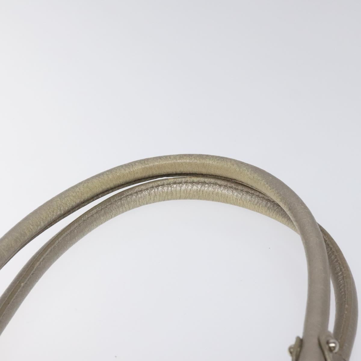 Salvatore Ferragamo Gancini Shoulder Bag Leather Silver Auth EC587