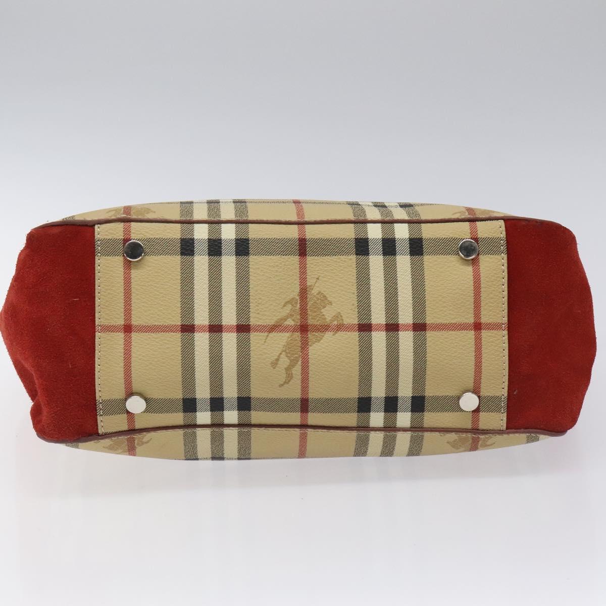 BURBERRY Nova Check Hand Bag PVC Beige Auth EC590