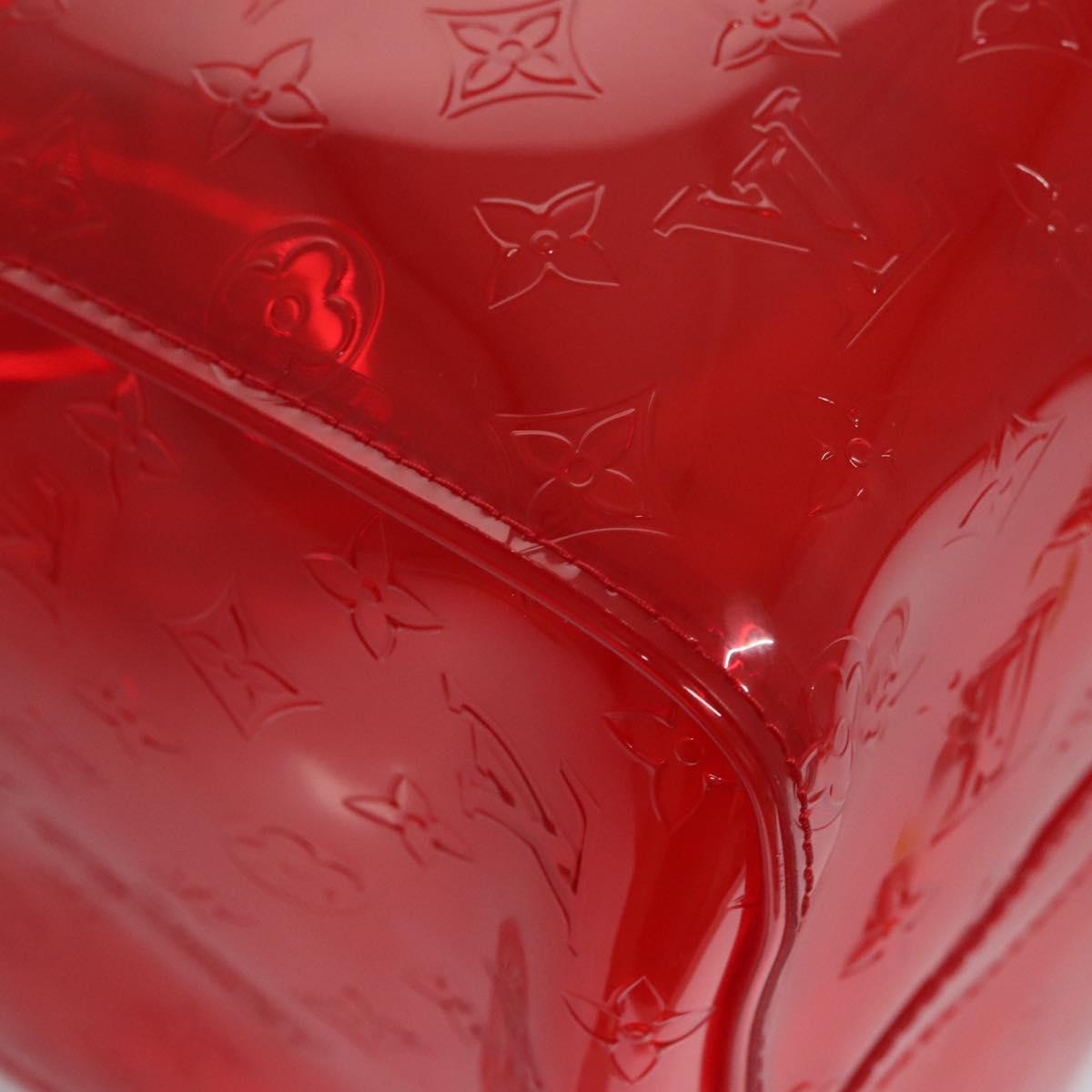 LOUIS VUITTON Monogram Vinyl Keepall Bandouliere 50 Bag Red M41416 Auth EC591SA