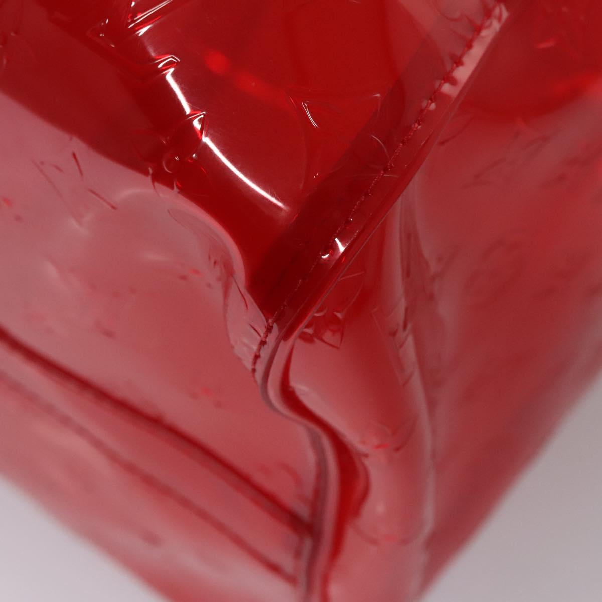 LOUIS VUITTON Monogram Vinyl Keepall Bandouliere 50 Bag Red M41416 Auth EC591SA