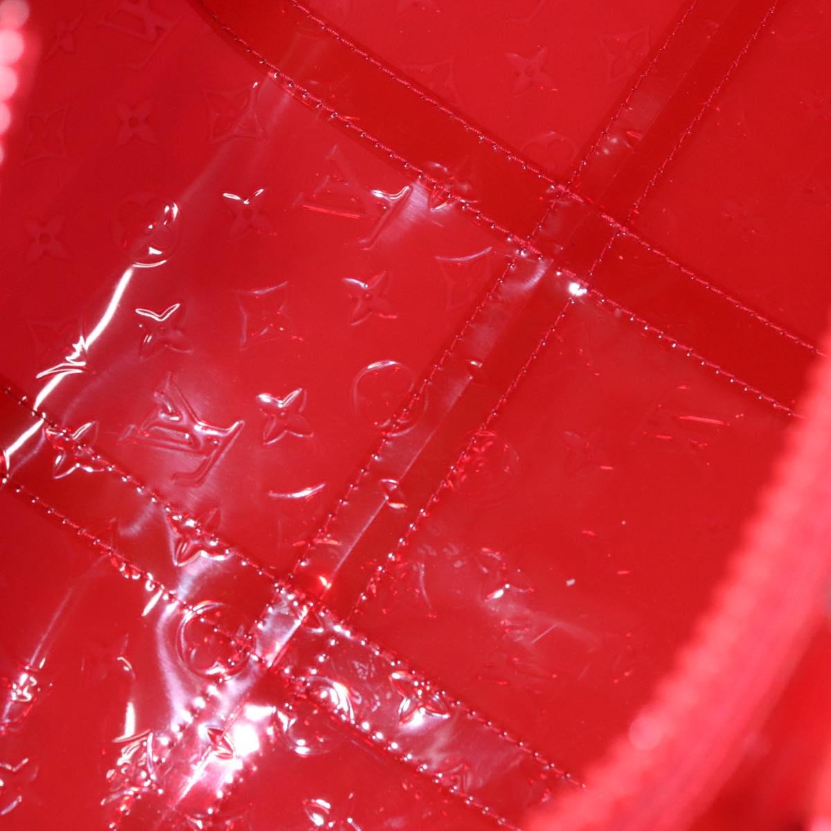 LOUIS VUITTON Monogram Vinyl Keepall Bandouliere 50 Bag Red M41416 Auth EC591SA