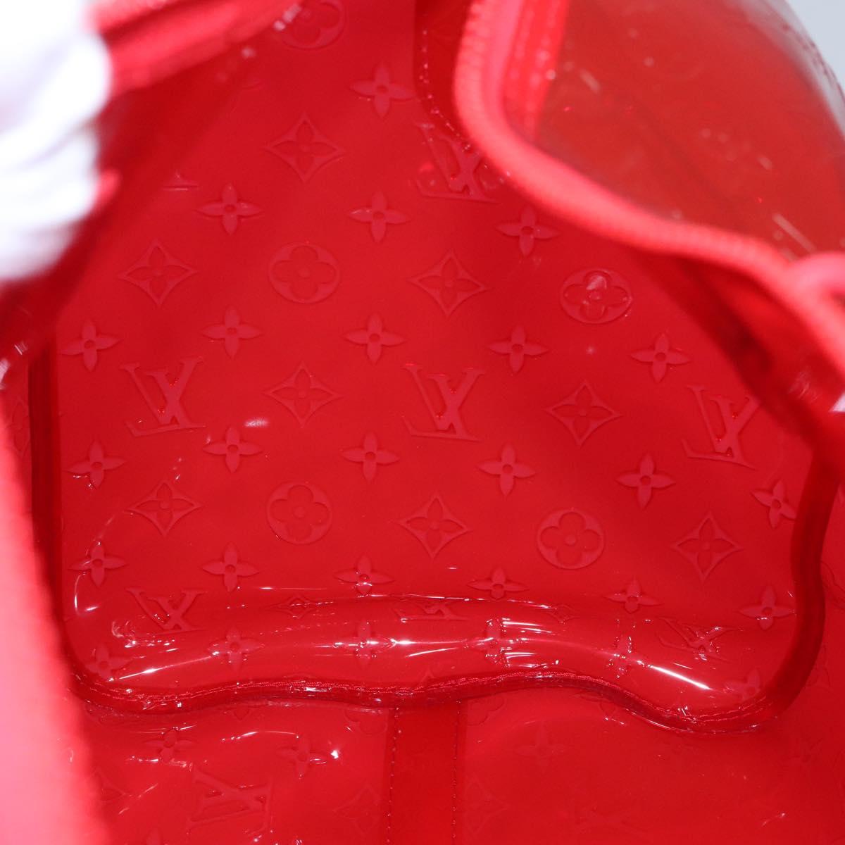 LOUIS VUITTON Monogram Vinyl Keepall Bandouliere 50 Bag Red M41416 Auth EC591SA