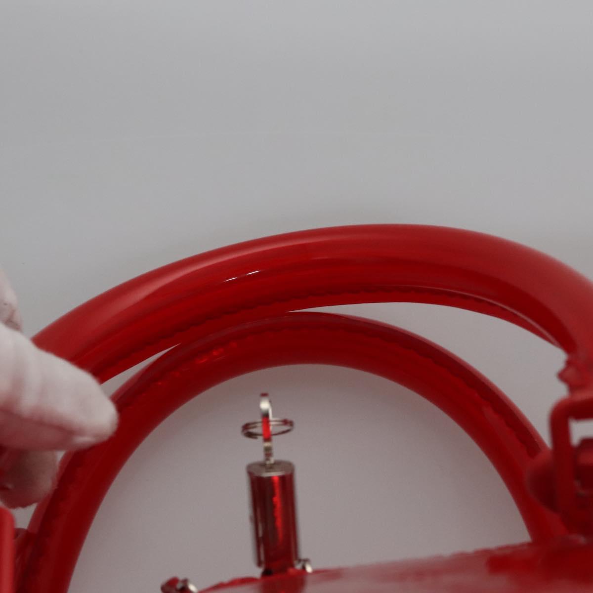 LOUIS VUITTON Monogram Vinyl Keepall Bandouliere 50 Bag Red M41416 Auth EC591SA