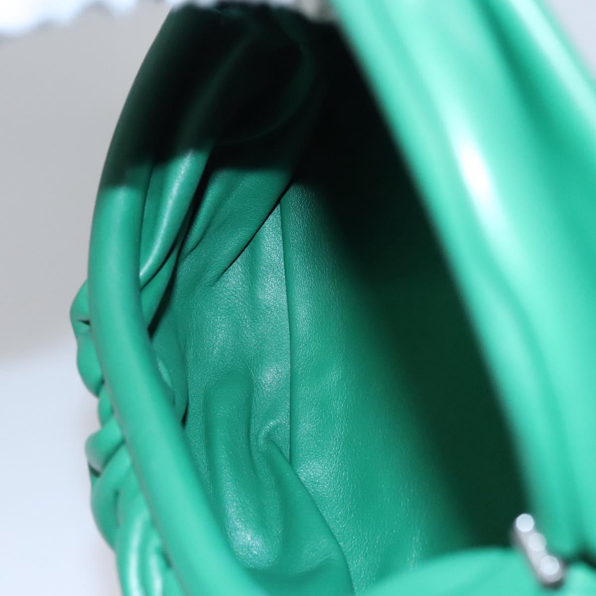 BOTTEGA VENETA Chain Shoulder Bag Leather Green Auth EC599V