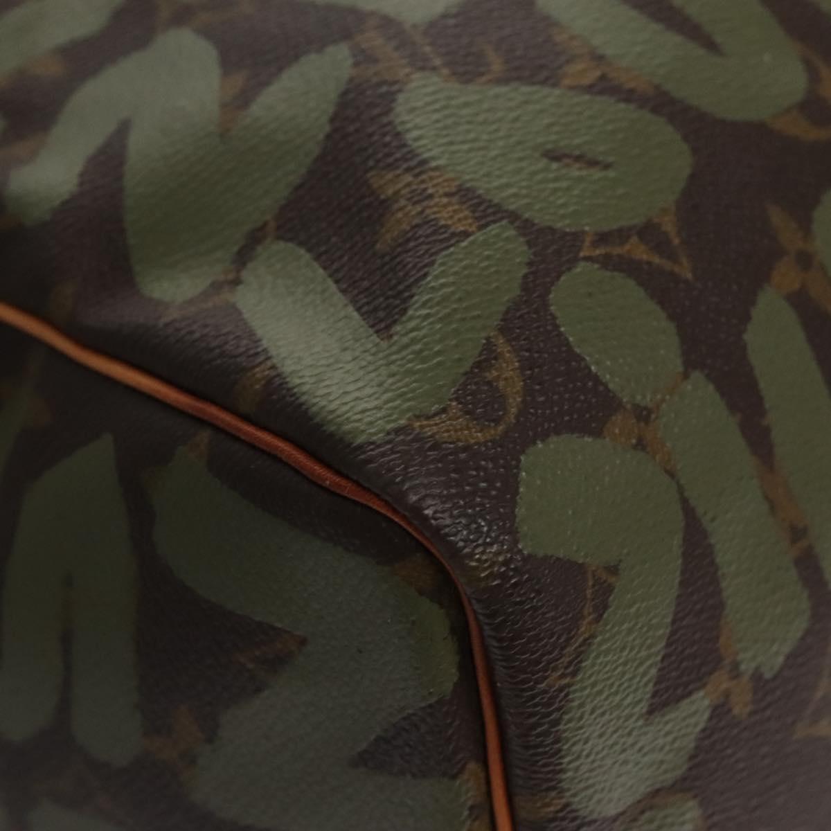 LOUIS VUITTON Monogram graffiti Keepall 50 Boston Bag Khaki M92196 Auth EC602SAV