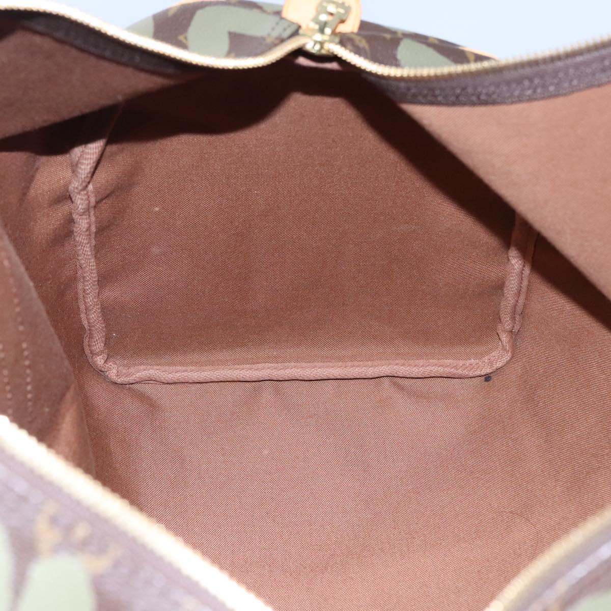 LOUIS VUITTON Monogram graffiti Keepall 50 Boston Bag Khaki M92196 Auth EC602AV