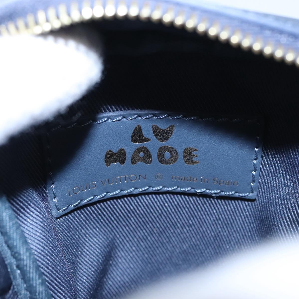 LOUIS VUITTON LV Squared Double Phone Pouch Blue M81060 LV Auth EC603A