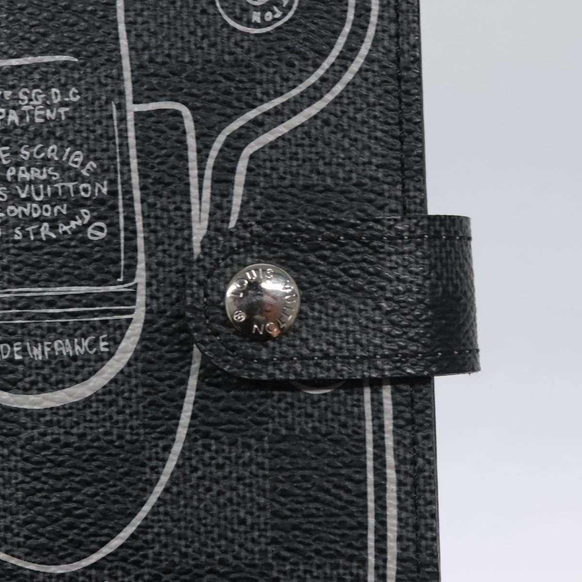 LOUIS VUITTON Damier Graphite Agenda PM Day Planner Cover R20030 LV Auth EC610