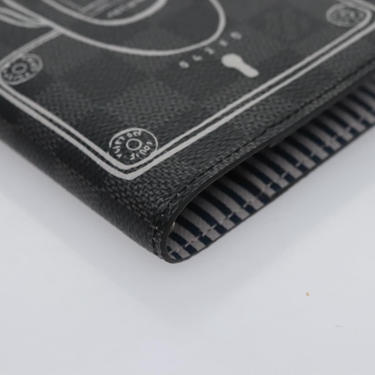 LOUIS VUITTON Damier Graphite Agenda PM Day Planner Cover R20030 LV Auth EC610