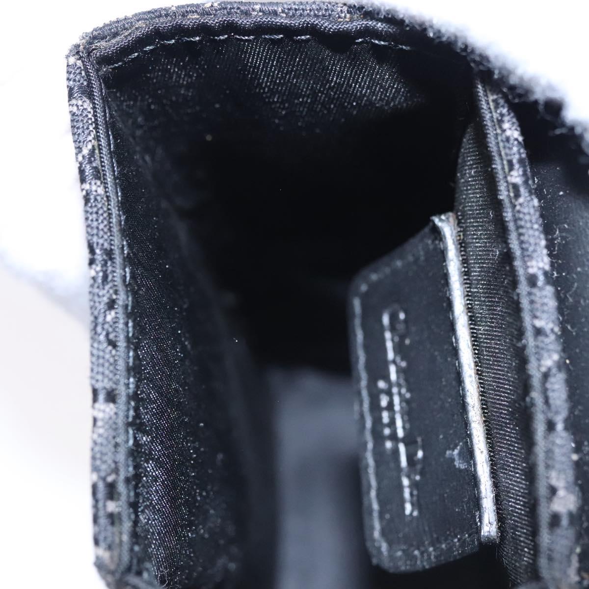 Christian Dior Trotter Canvas Shoulder Pouch Black Auth EC611V