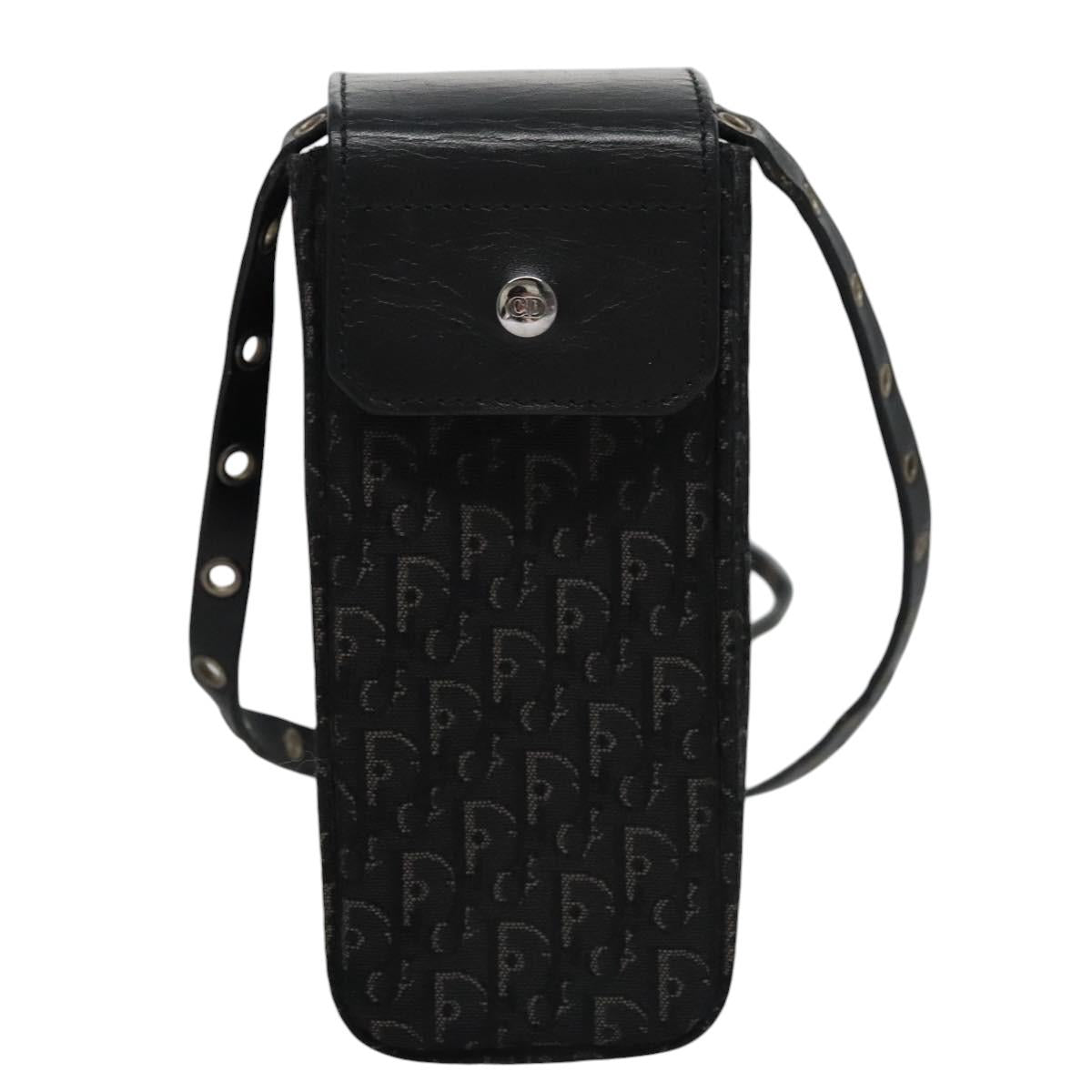 Christian Dior Trotter Canvas Shoulder Pouch Black Auth EC611V