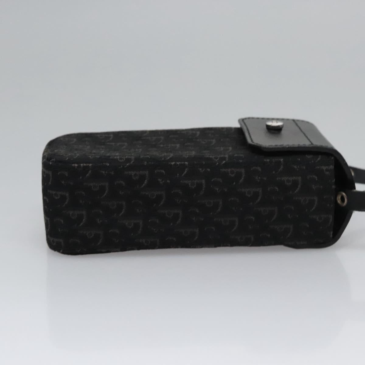 Christian Dior Trotter Canvas Shoulder Pouch Black Auth EC611V