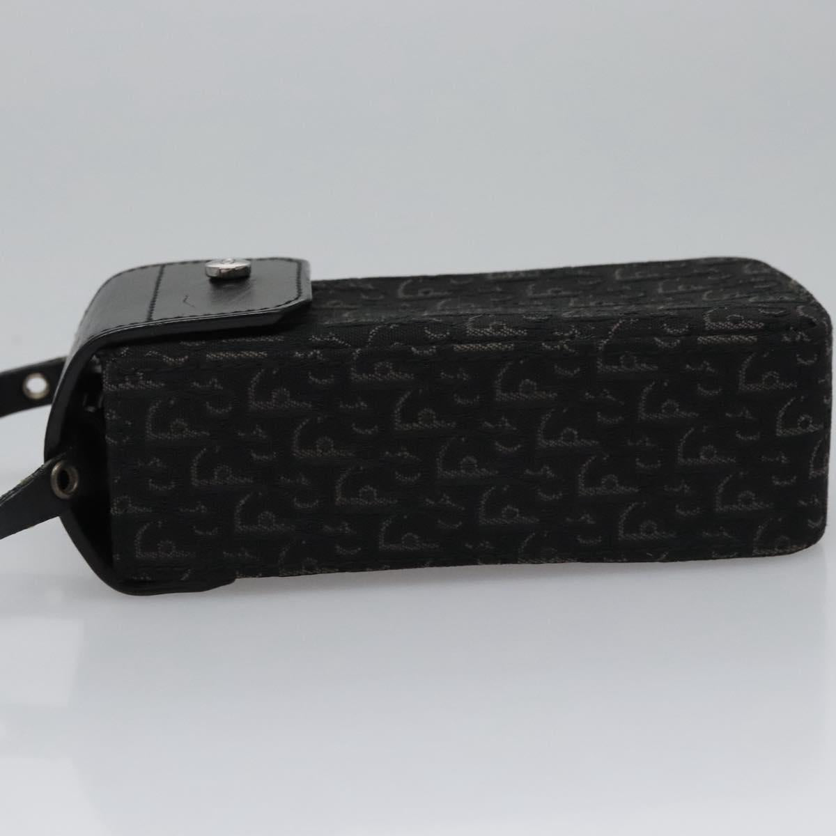 Christian Dior Trotter Canvas Shoulder Pouch Black Auth EC611V