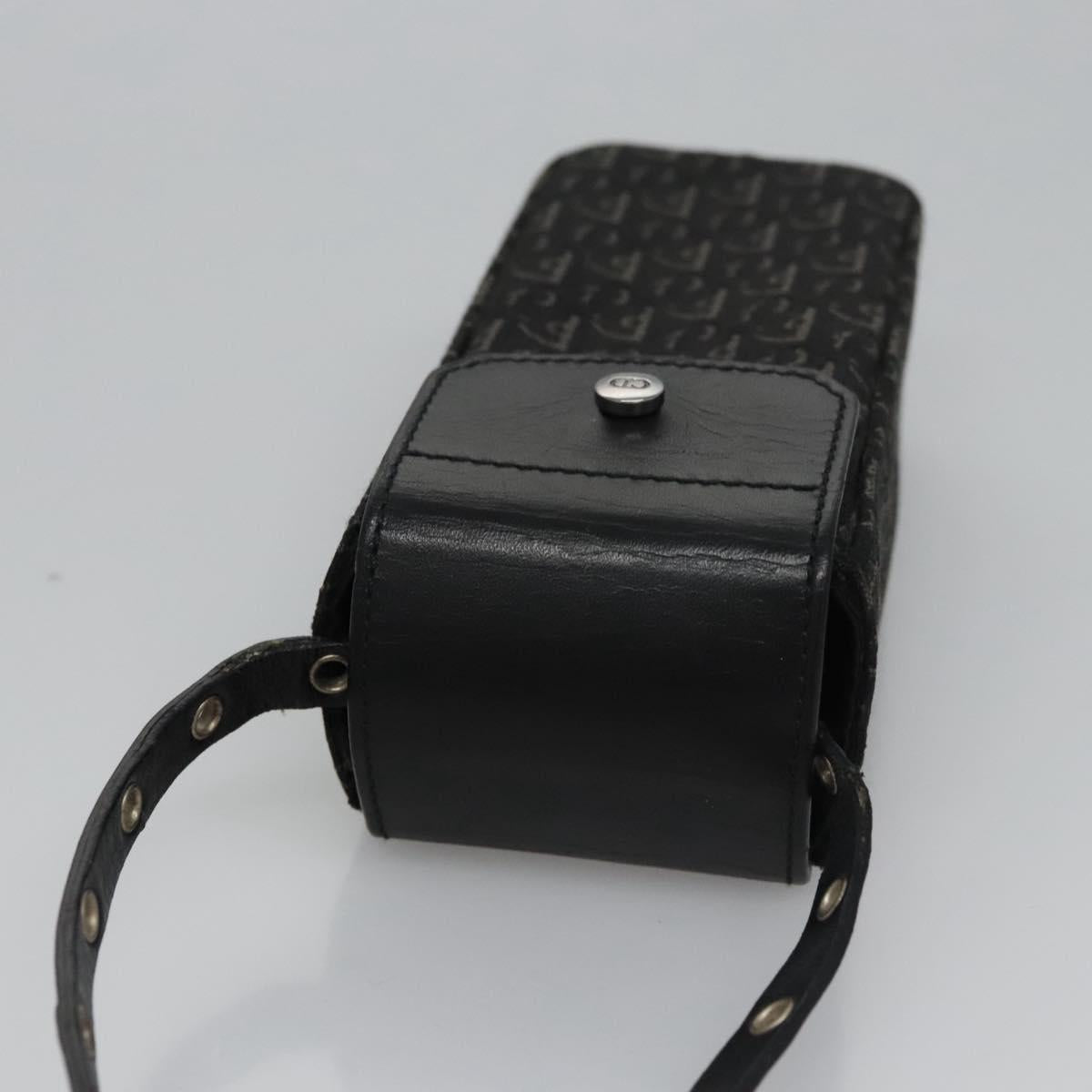 Christian Dior Trotter Canvas Shoulder Pouch Black Auth EC611V