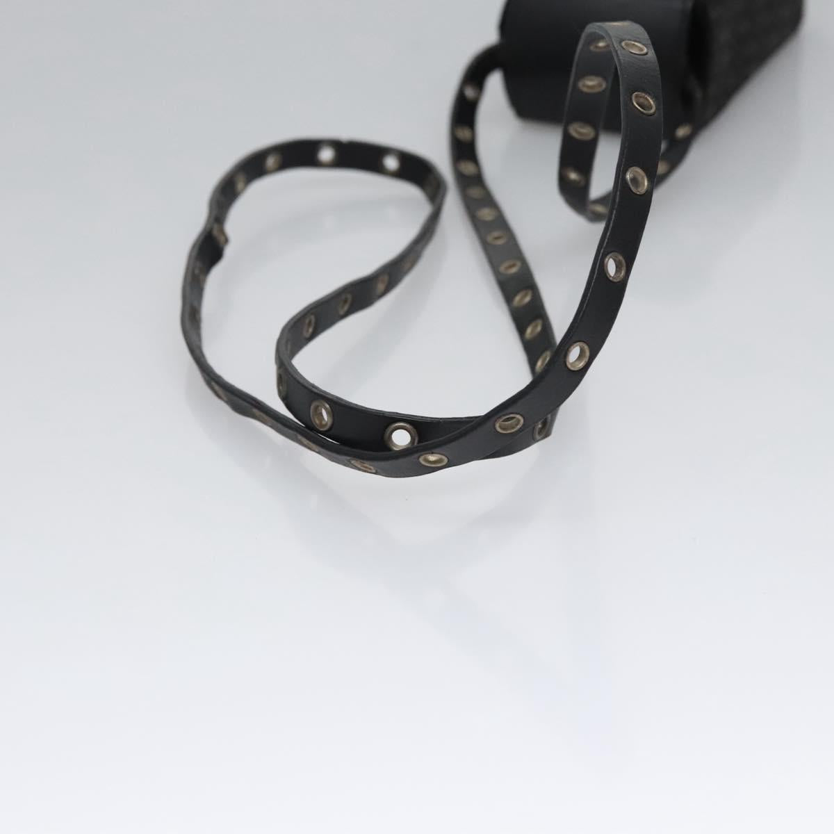 Christian Dior Trotter Canvas Shoulder Pouch Black Auth EC611V