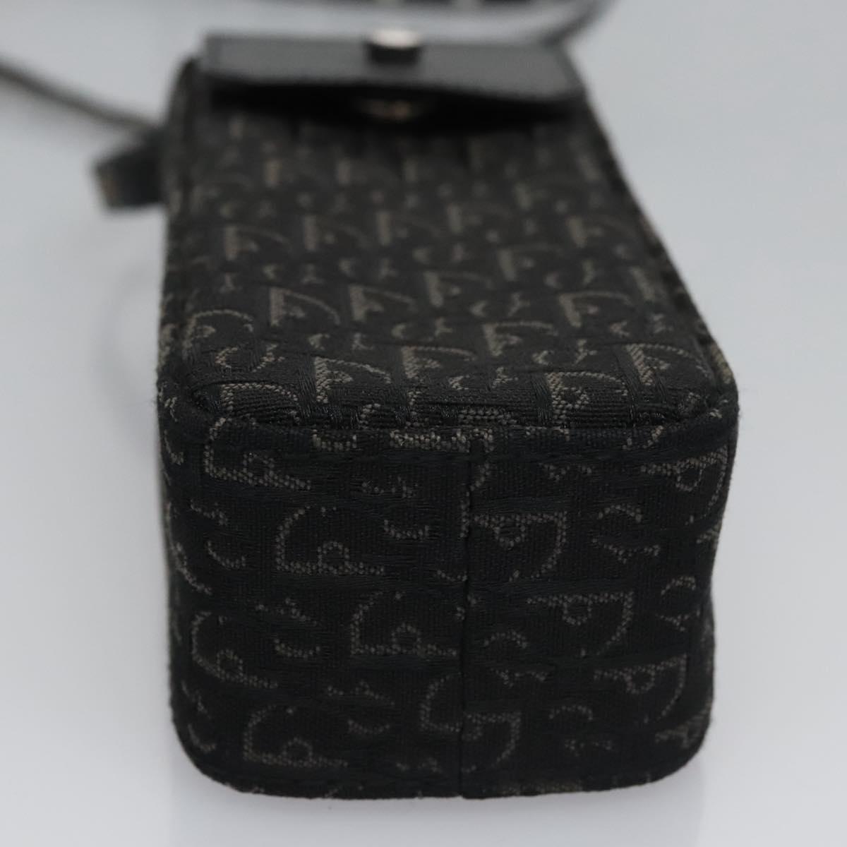 Christian Dior Trotter Canvas Shoulder Pouch Black Auth EC611V