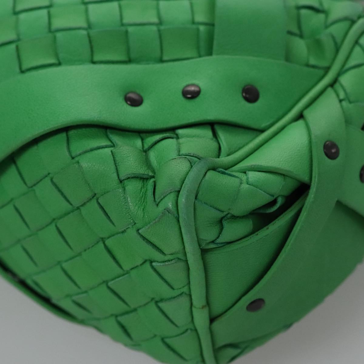 BOTTEGAVENETA INTRECCIATO Shoulder Bag Leather Green Auth EC612V