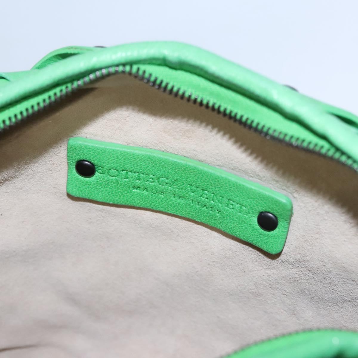 BOTTEGAVENETA INTRECCIATO Shoulder Bag Leather Green Auth EC612V