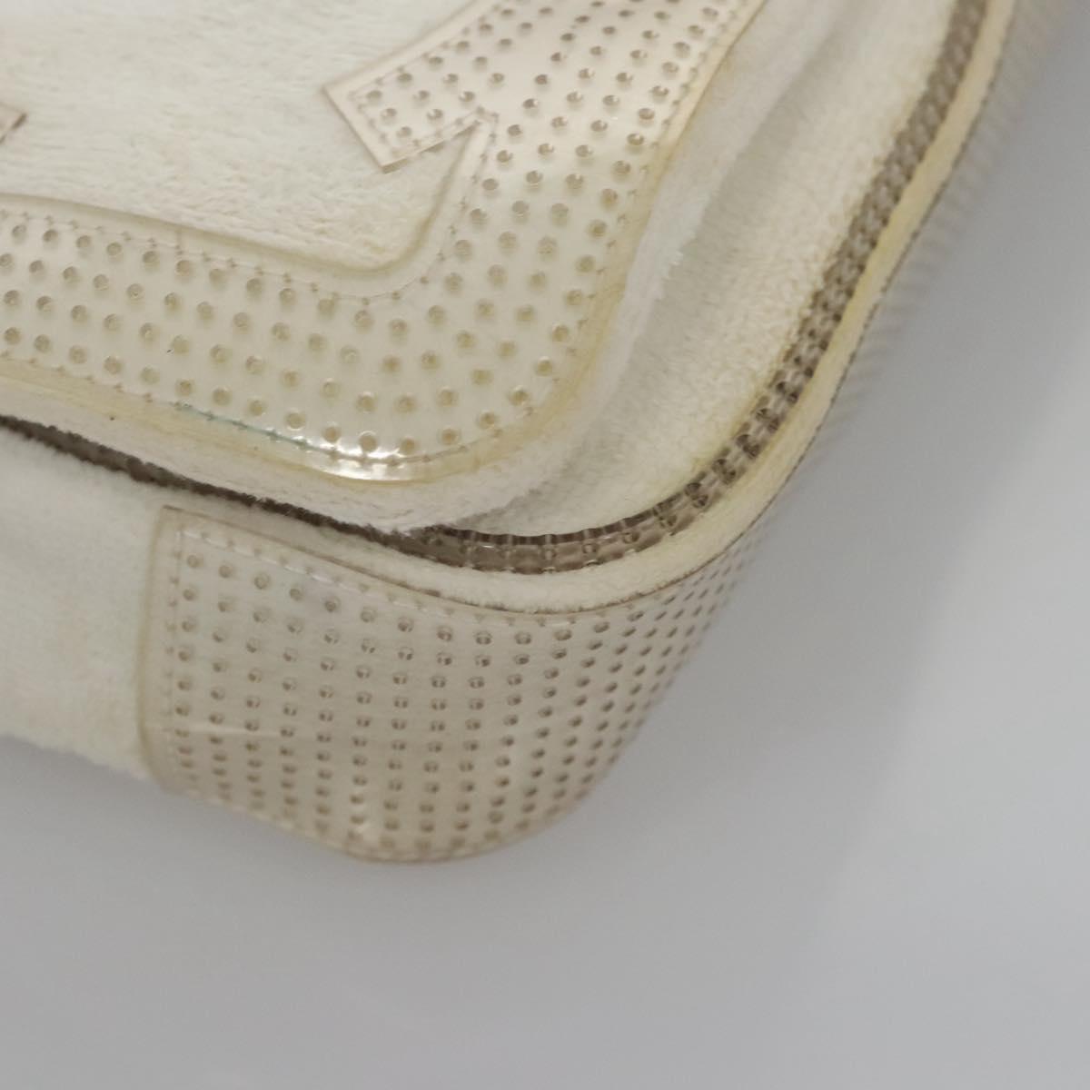 CHANEL Chain Shoulder Bag pile White CC Auth EC613