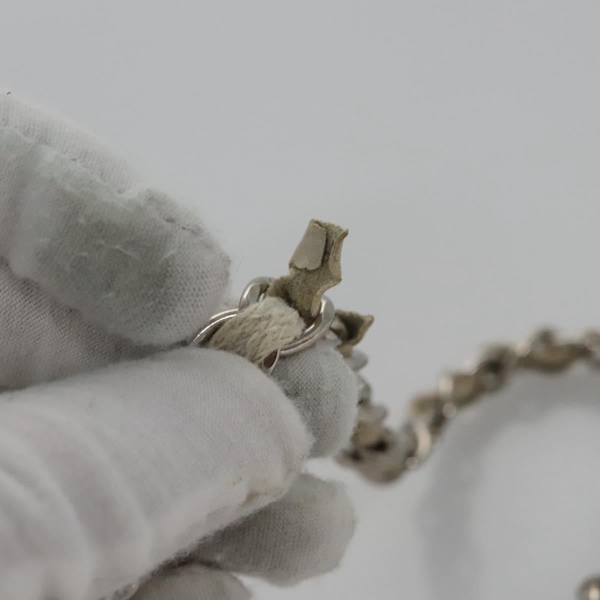 CHANEL Chain Shoulder Bag pile White CC Auth EC613