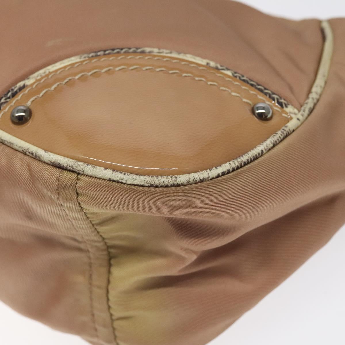 PRADA Shoulder Bag Nylon Beige Auth EC614